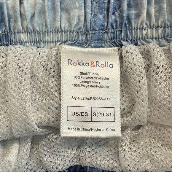 ROKKA ROLLA Quick Dry Mesh Lined Blue Shark Swim Trunks Size Small - Picture 4 of 14